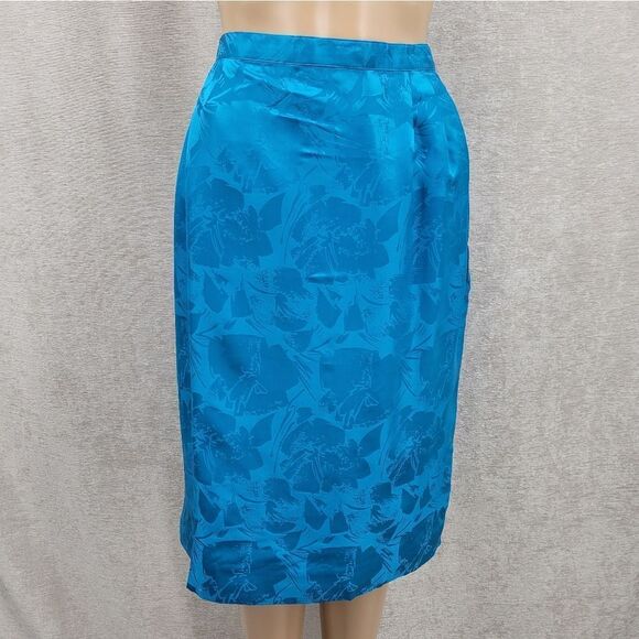 Anne Crimmins Vintage Matching Silk Skirt Set Blue Purple Fuschia Sequin Blazer - Picture 2 of 14